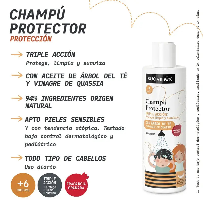 Suavinex Champô Anti-piolhos, +6 Meses, 250 Ml