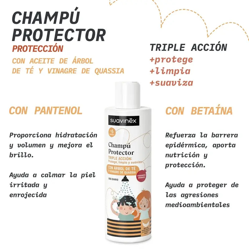 Suavinex Champô Anti-piolhos, +6 Meses, 250 Ml