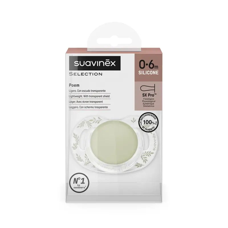 Suavinex Soother Sx Pro 0/6 Meses, Poesia Verde