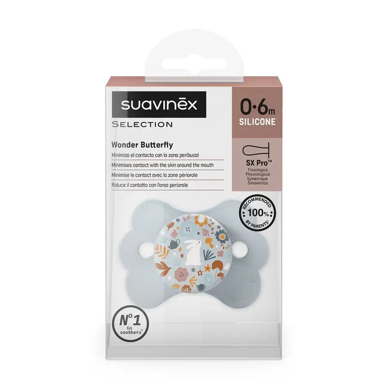 Suavinex Soother Sx Pro 0/6 Months, Wonderland Blue