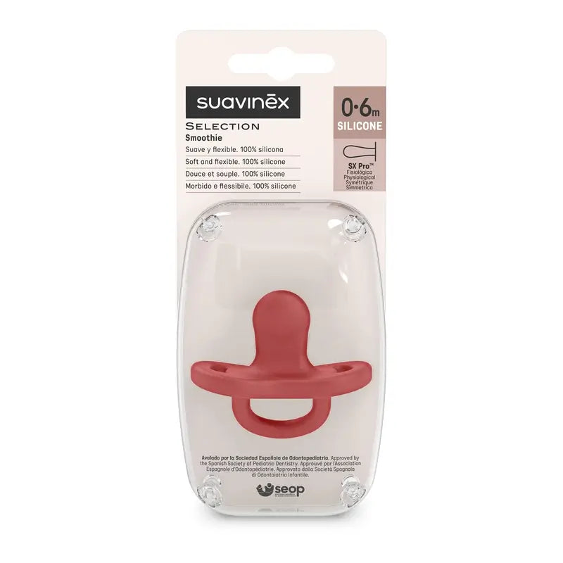 Suavinex Pacifier All Silicone Physiological Sx Pro, 0/6 meses, Chili Pepper