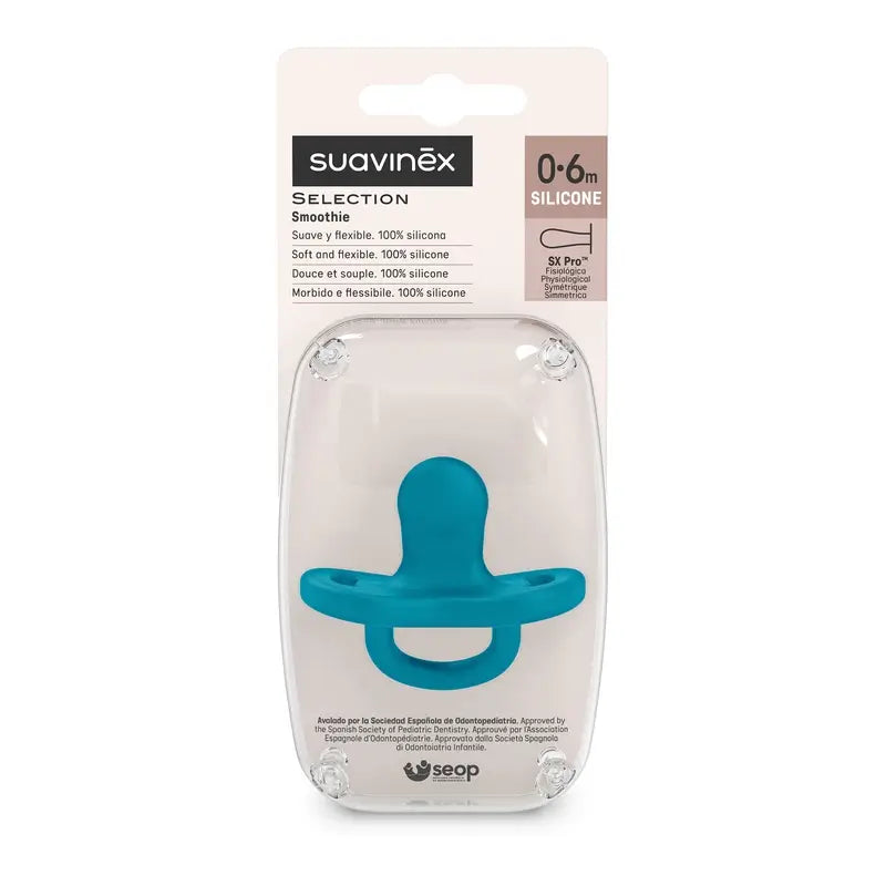 Suavinex Pacifier All Silicone Physiological Sx Pro, 0/6 meses, Deep Ocean
