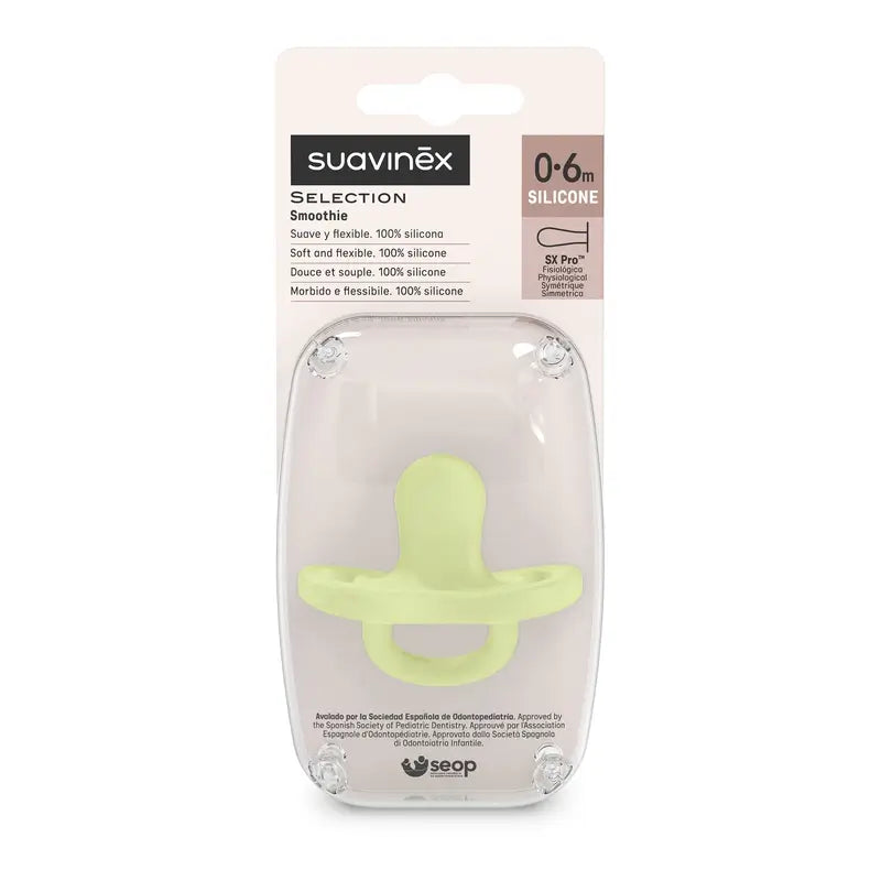 Suavinex Pacifier All Silicone Physiological Sx Pro, 0/6 meses, Lime