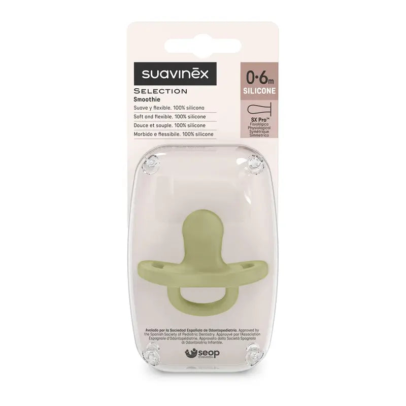 Suavinex Pacifier All Silicone Physiological Sx Pro, 0/6 Meses, Verde Tartaruga