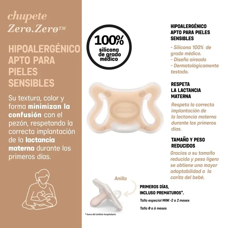 Suavinex Chupeta Zero Zero, 6/18 meses, Justo