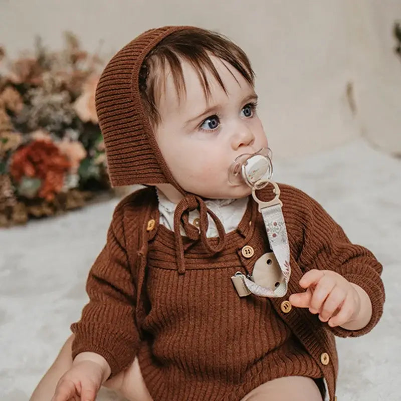 Suavinex Fabric Pacifier +0 Months, Poetry Beige