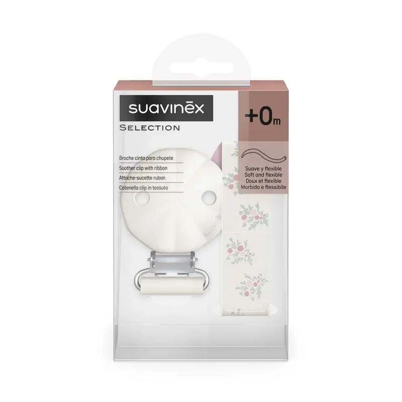 Suavinex Fabric Pacifier +0 Months, Poetry Pink