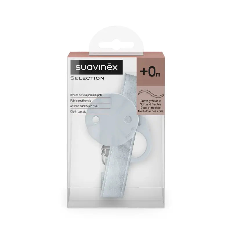 Chupeta de tecido Suavinex +0 Meses, Azul Maravilha