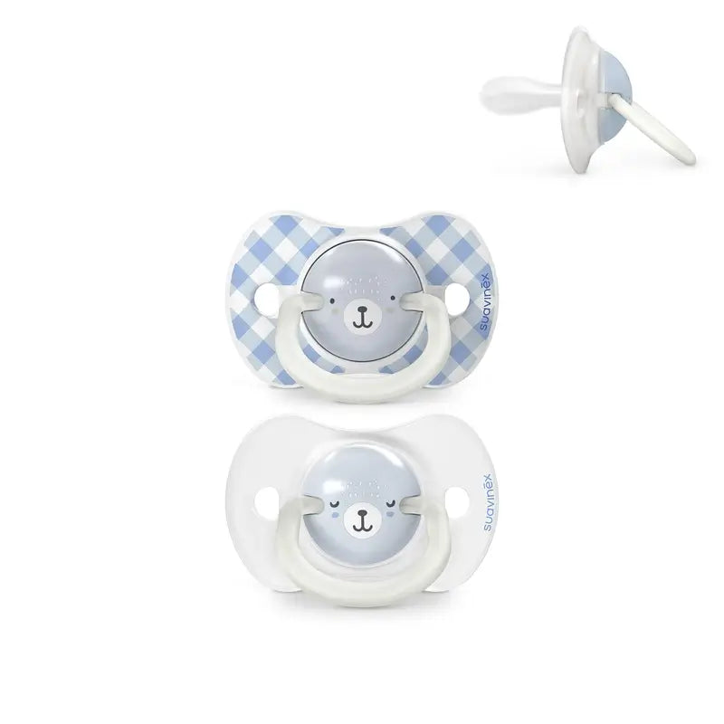 Suavinex Night & Day Night Soothers Sx Pro Teat 0/6 Meses Azul, 2 unidades