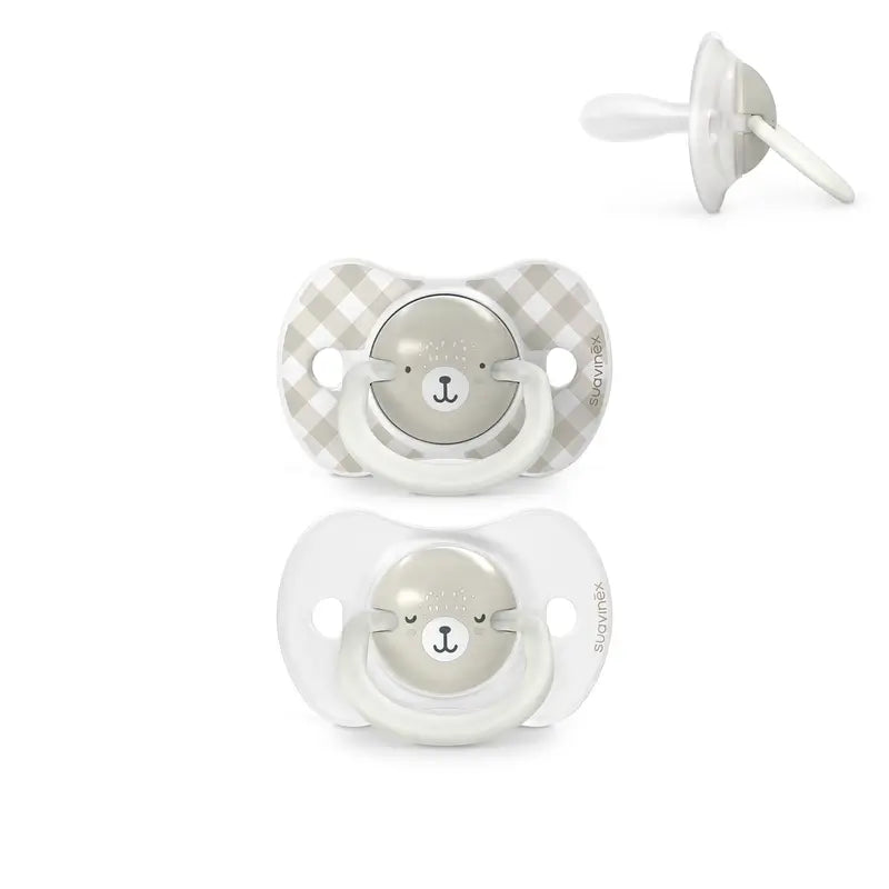 Suavinex Night & Day Night Soothers Sx Pro Teat 6/18 Months Cinzento, 2 unidades