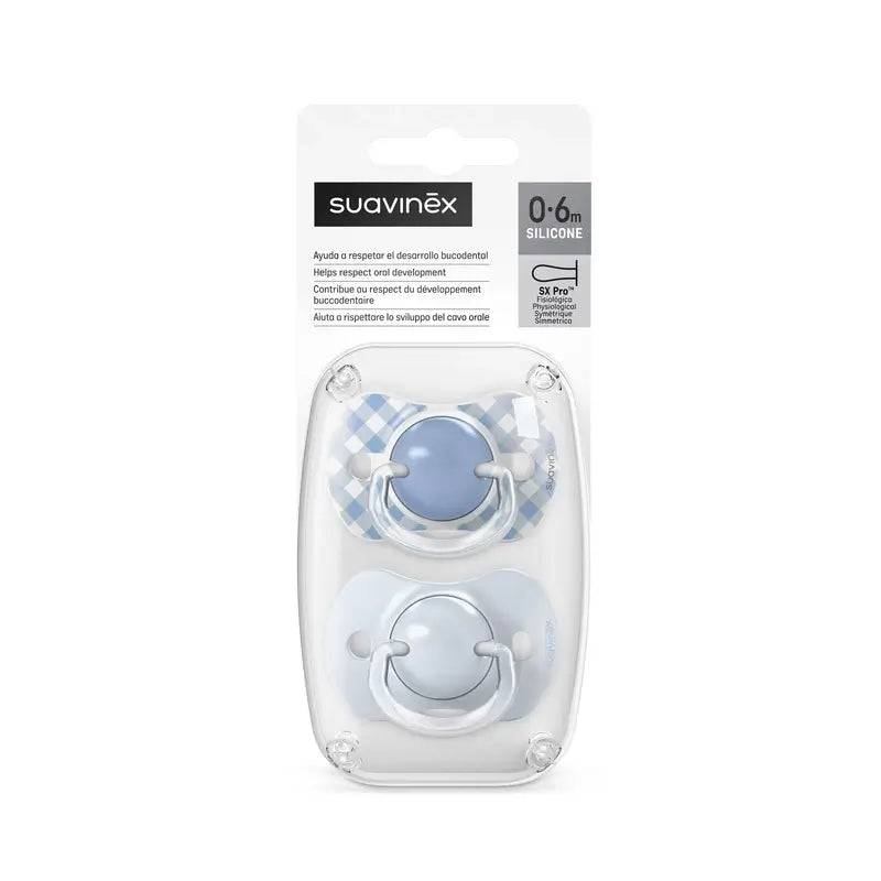Suavinex Chupetas Sx Pro Teat 0/6 Meses Wild&Free Blue, 2 unidades