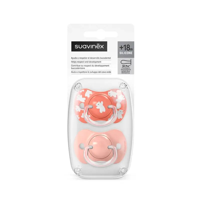 Suavinex Chupetas Sx Pro Teat +18 Meses Wild&Free Rosa, 2 unidades