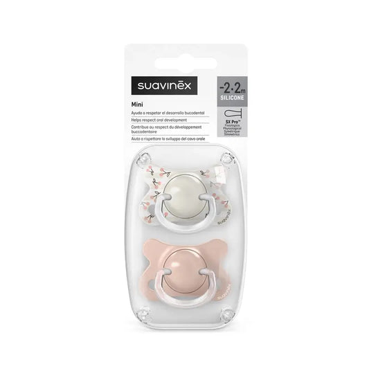 Suavinex Chupetas Tetina Sx Pro -2/2 Meses Passarinhos Rosa, 2 unidades
