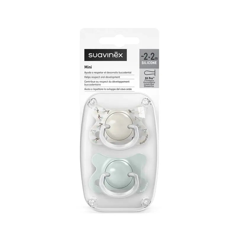 Suavinex Chupetas Tetina Sx Pro -2/2 Meses Passarinhos Verde, 2 unidades