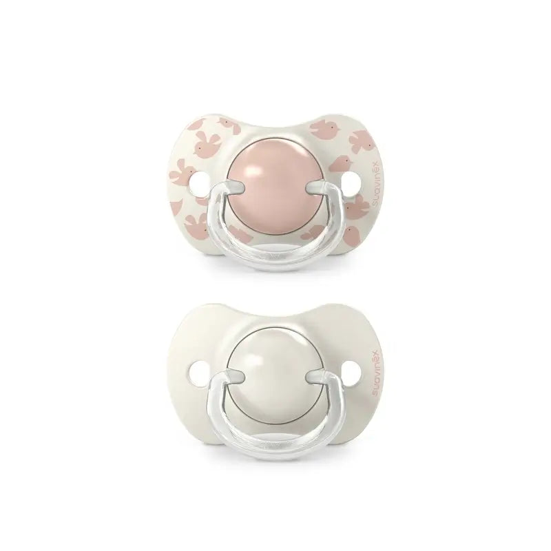 Suavinex Chupetas Tetina Sx Pro 6/18 Meses Passarinhos Rosa, 2 unidades