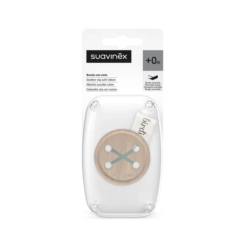Suavinex Fita adesiva para chupetas +0 meses Pássaros Verde