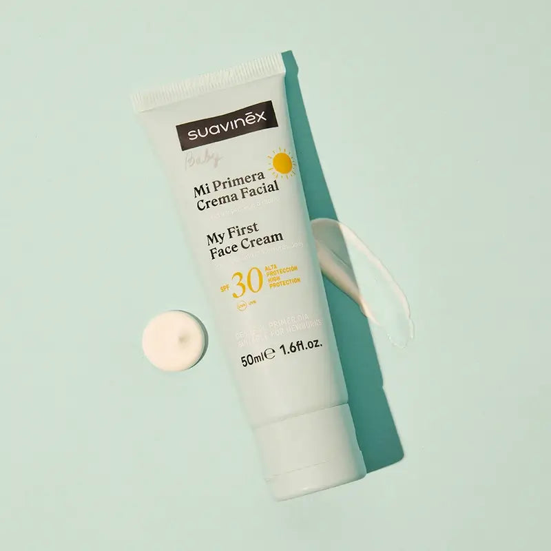 Suavinex Creme Facial para Bebés, Com Proteção Solar Spf30. 50 Ml