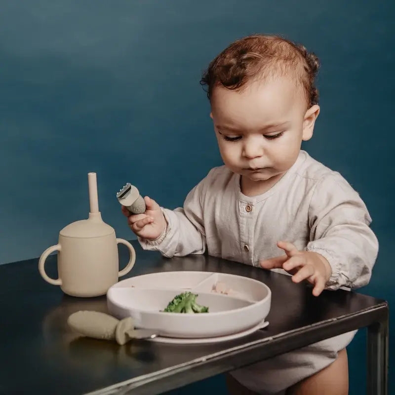 Talheres Suavinex Aço inoxidável didático, +6 meses, Bege