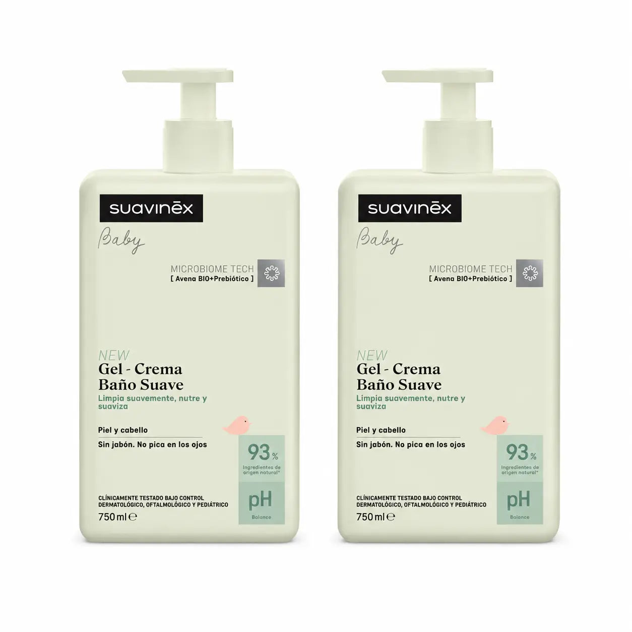 Suavinex Gel de Banho Suave para Bebés - Creme, 750 Ml , embalagem 2