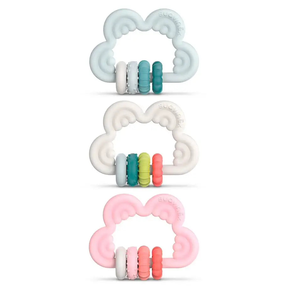 Suavinex Teether Mordedor de Silicone +6 Meses, Nuvem, Azul