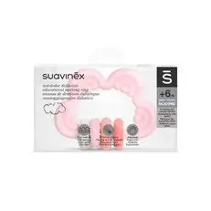 Suavinex Mordedor De Silicona +6 Meses. Mordedor Didáctico. Anillo De Dentición Flexible Y Ligero. Diseño Nube. Color Rosa 