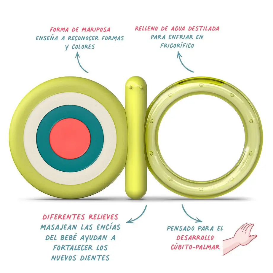Suavinex Mordedor De Silicona Para Bebés +4 Meses. Mordedor Refrigerante. Anillo De Dentición Flexible Y Ligero. Color Verde 