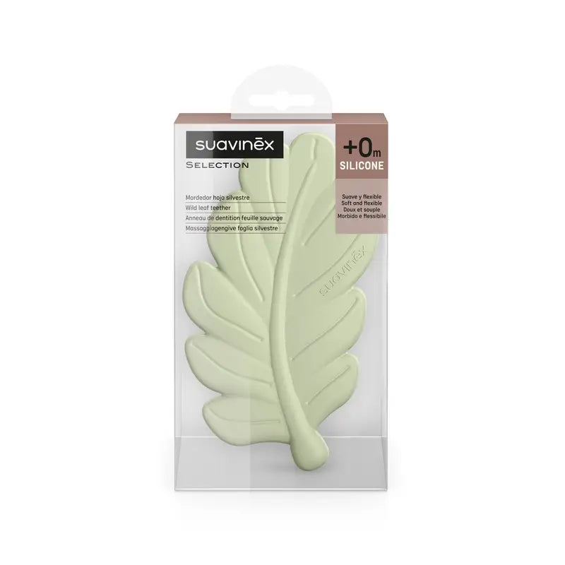 Suavinex Teether Mordedor de folhas em silicone, Verde Poesia
