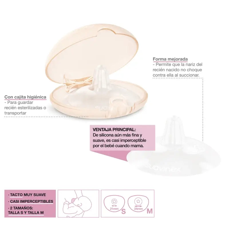 Suavinex Protectores de Mamilos Silicone Tamanho S 2 Unidades