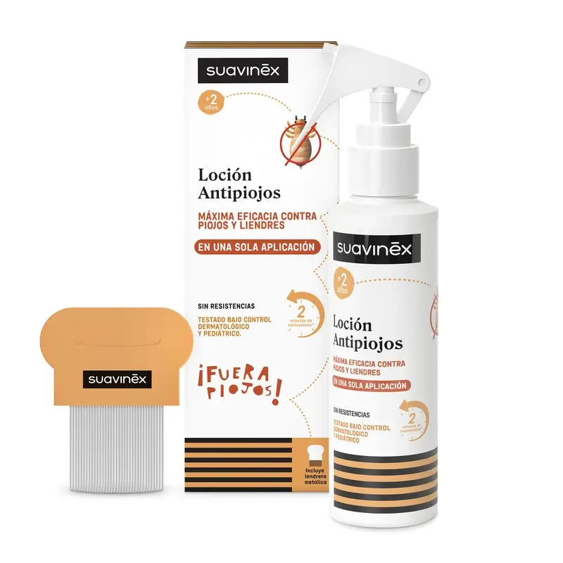 Suavinex Pack Loção anti-piolhos 125 Ml + rede anti-piolhos, +2 anos