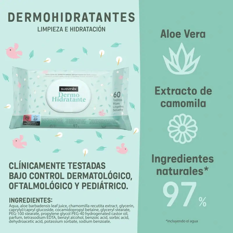 Suavinex Toalhetes Dermo-hidratantes, 25 unidades