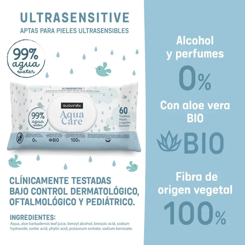 Suavinex Aqua Care Toalhetes, 60 unidades