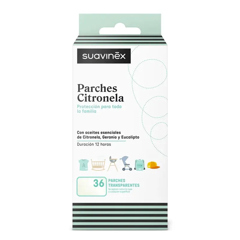 Suavinex Citronella Mosquito Repellent Patches, 36 unidades
