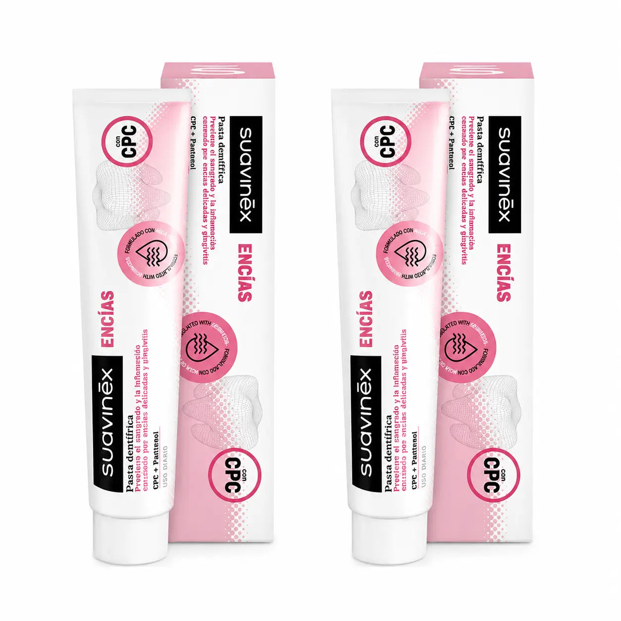 Suavinex Pasta de dentes para gengivas, uso diário, 75 ml, embalagem de 2