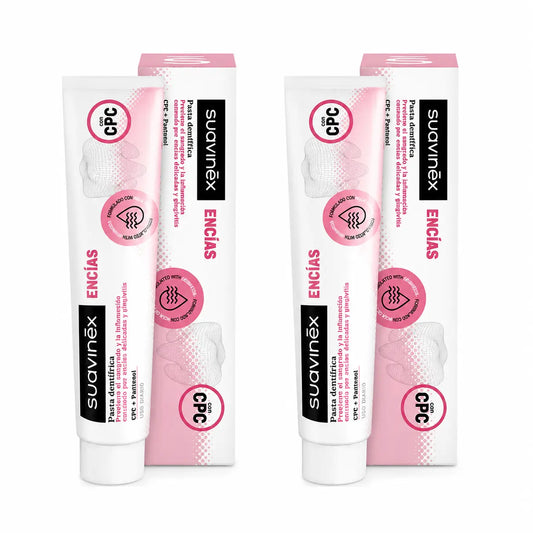 Suavinex Pasta de dentes para gengivas, uso diário, 75 ml, embalagem de 2