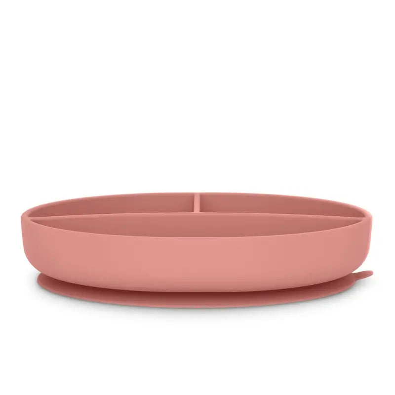 Suavinex Prato de silicone com ventosa e divisões, +6 meses, cor-de-rosa