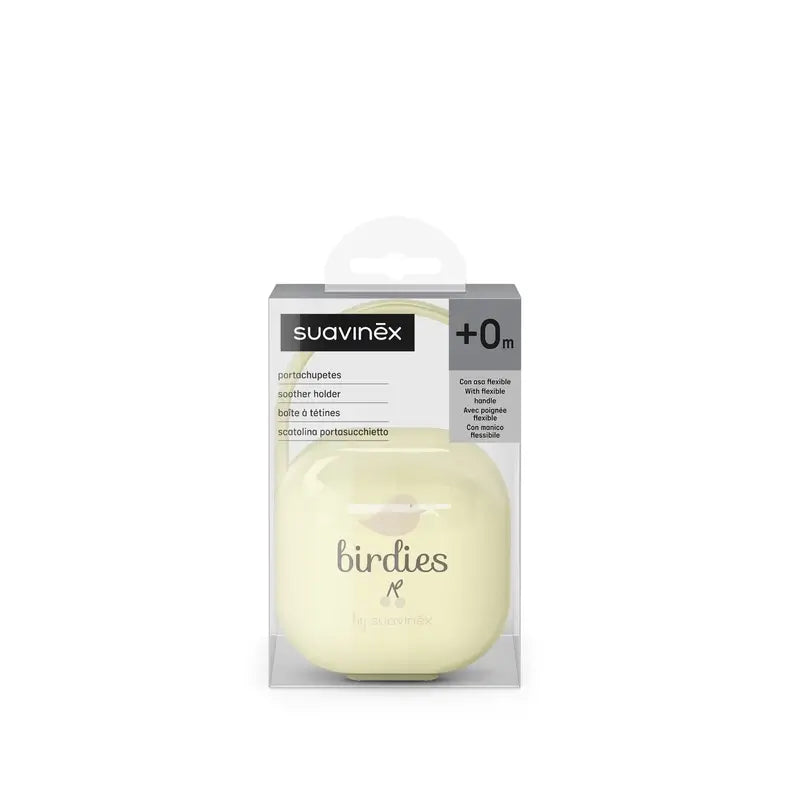 Suavinex Porta-chupetas +0 Meses Passarinhos Bege