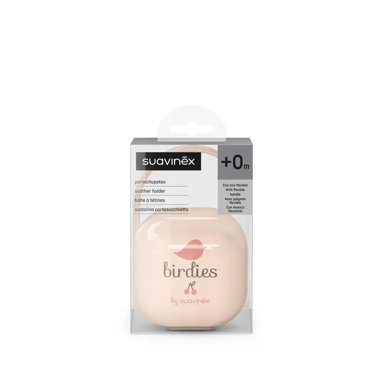 Suavinex Porta-chupetas +0 Meses Passarinhos Rosa