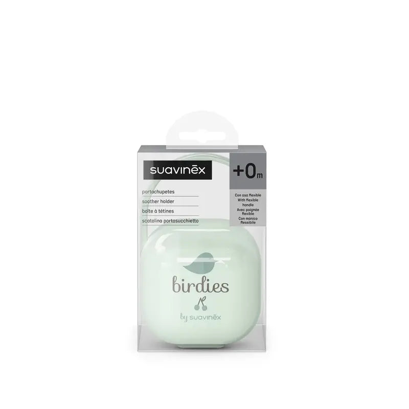 Suavinex Porta-chupetas +0 Meses Passarinhos Verde