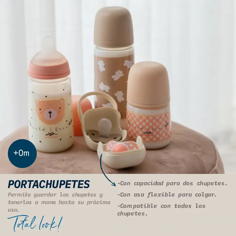 Suavinex Porta-chupetas +0 Meses Wild&Free Rosa