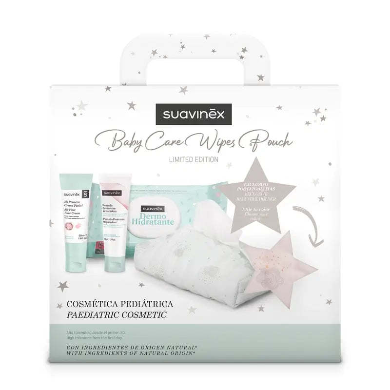 Suavinex Prenda para recém-nascido com suporte para toalhetes de pano, cor-de-rosa