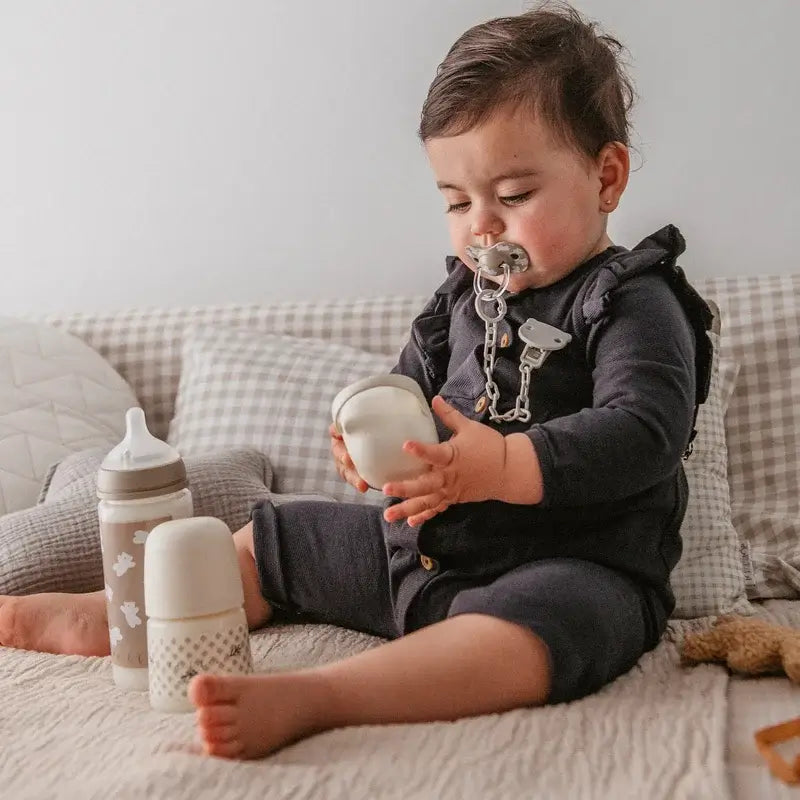 Conjunto de biberões e chupeta Suavinex Rosa +0M Wild&Free Bege