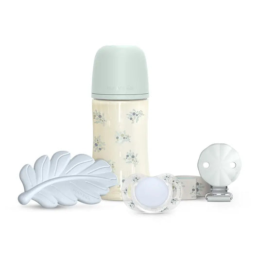 Conjunto de oferta Suavinex Chupeta + Chupeta + Biberão 270 Ml (M) + Mordedor, Azul