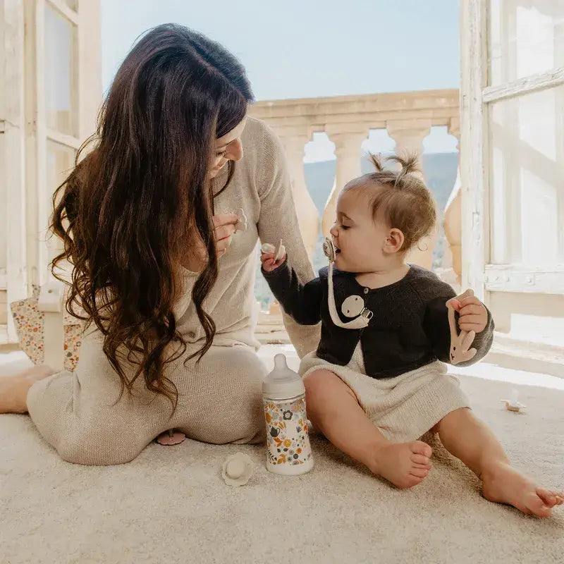 Conjunto de oferta para recém-nascido Suavinex: biberões + chupeta + dispensador + chupeta + suporte para chupeta + suporte para chupeta, bege Wonderland