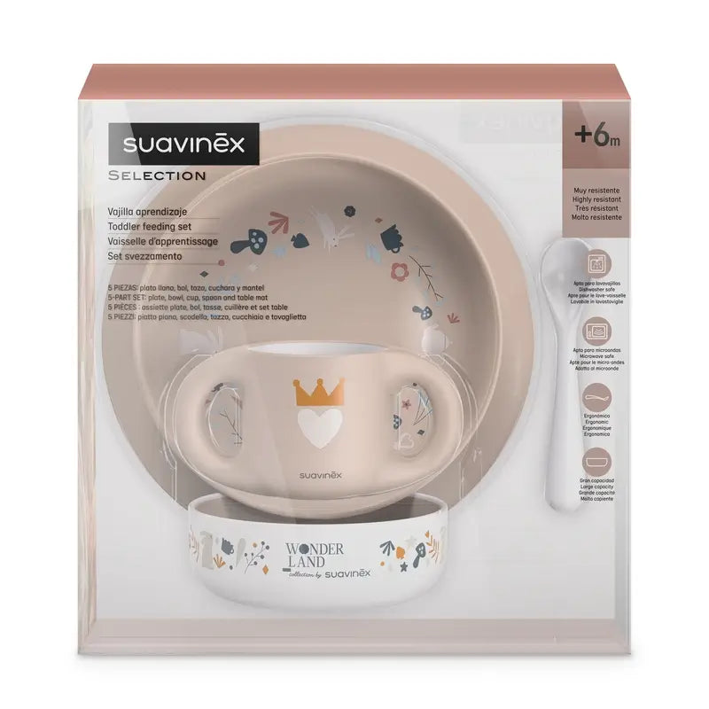 Suavinex Louça para bebé +6 meses, cor-de-rosa