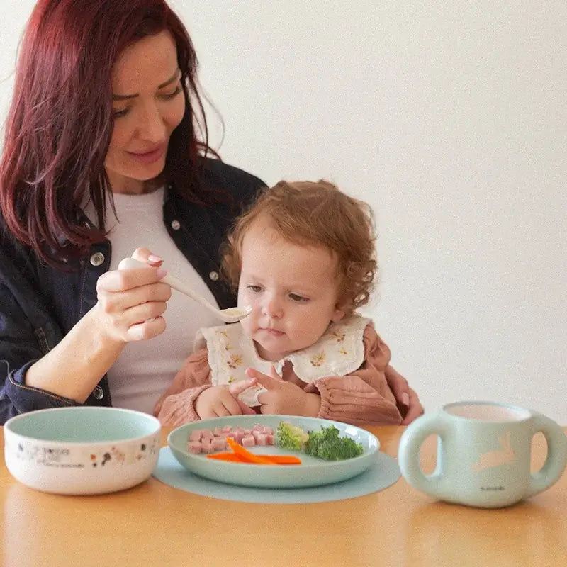 Suavinex Louça para Bebé +6 Meses, Branco Verde