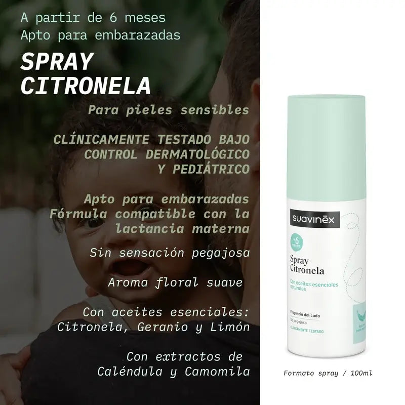 Suavinex Citronela Spray, +6 Meses e Grávida, 100 Ml