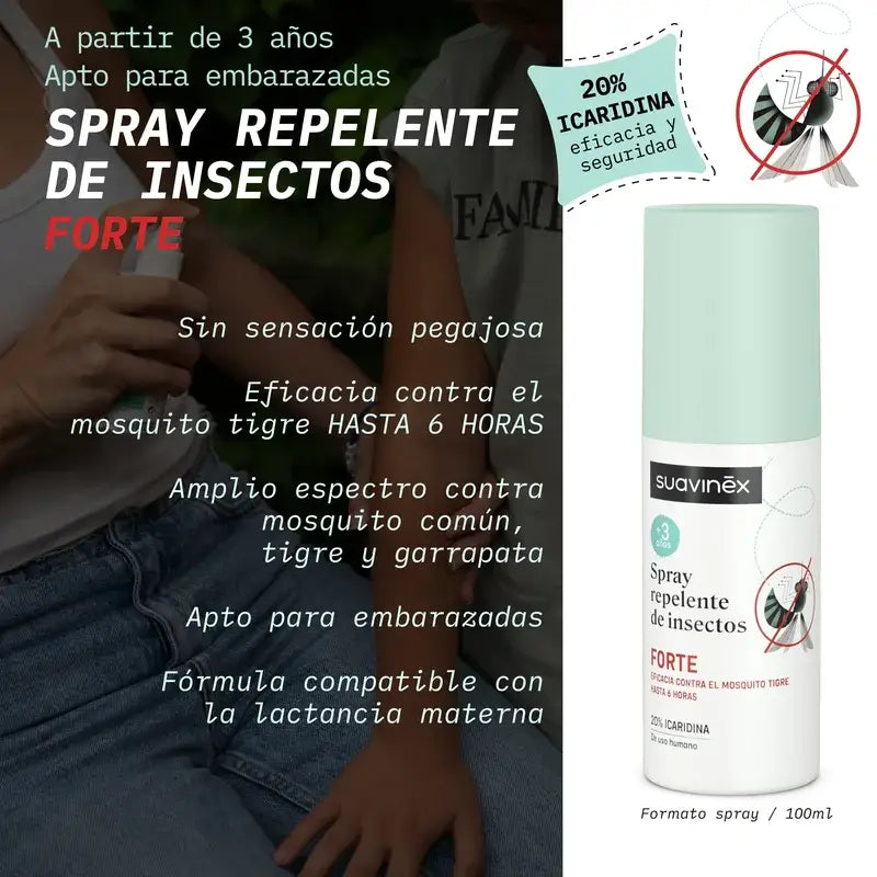 Suavinex Repelente de Mosquitos Spray Forte, +3 Anos e Grávida, 100 Ml
