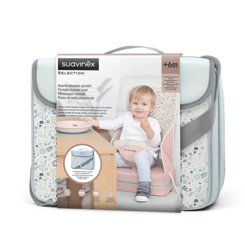 Cadeira alta portátil Suavinex +6 meses, azul