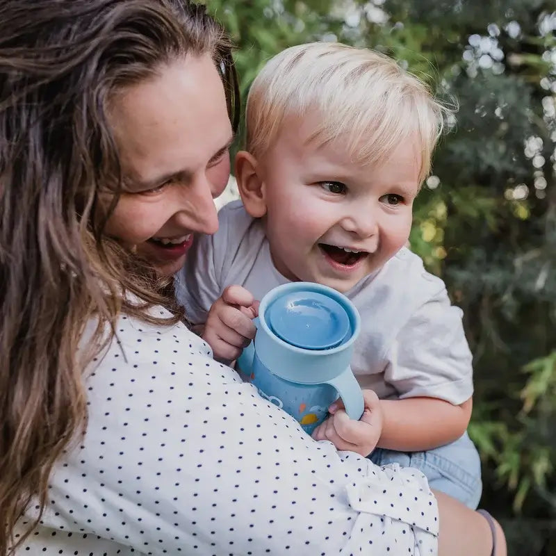 Suavinex 360 Copo de treino com pegas 340 ml, sem verter, +12 meses, azul