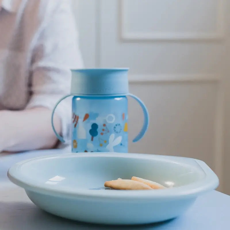 Suavinex 360 Copo de treino com pegas 340 ml, sem verter, +12 meses, azul